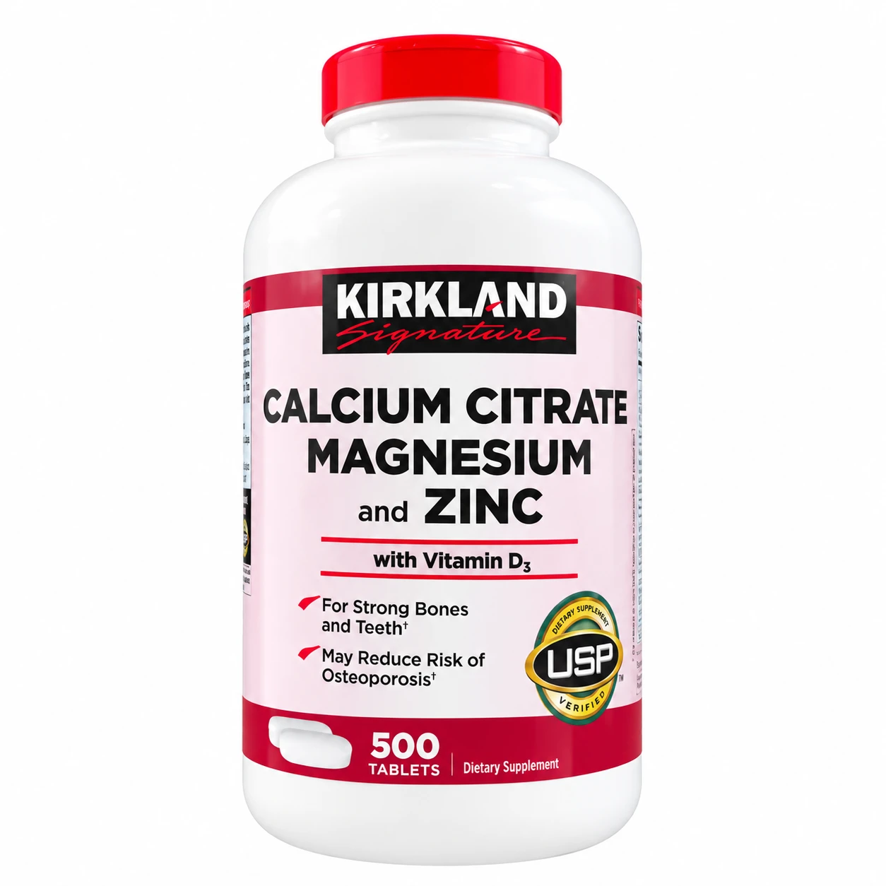 Kirkland Signature Calcium Citrate Magnesium and Zinc With Vitamin D3 – 500 Tablets