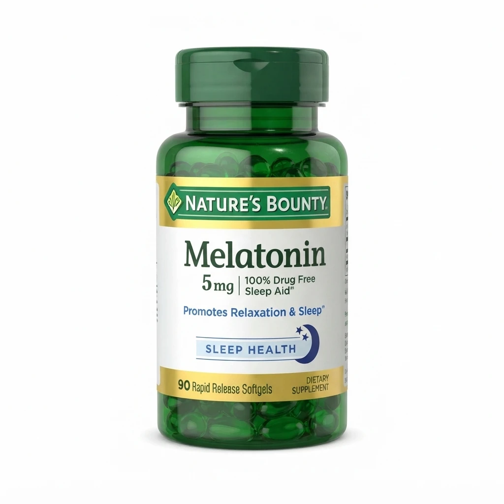 Nature’s Bounty Melatonin 5mg Sleep Aid Softgels – 90 Ct