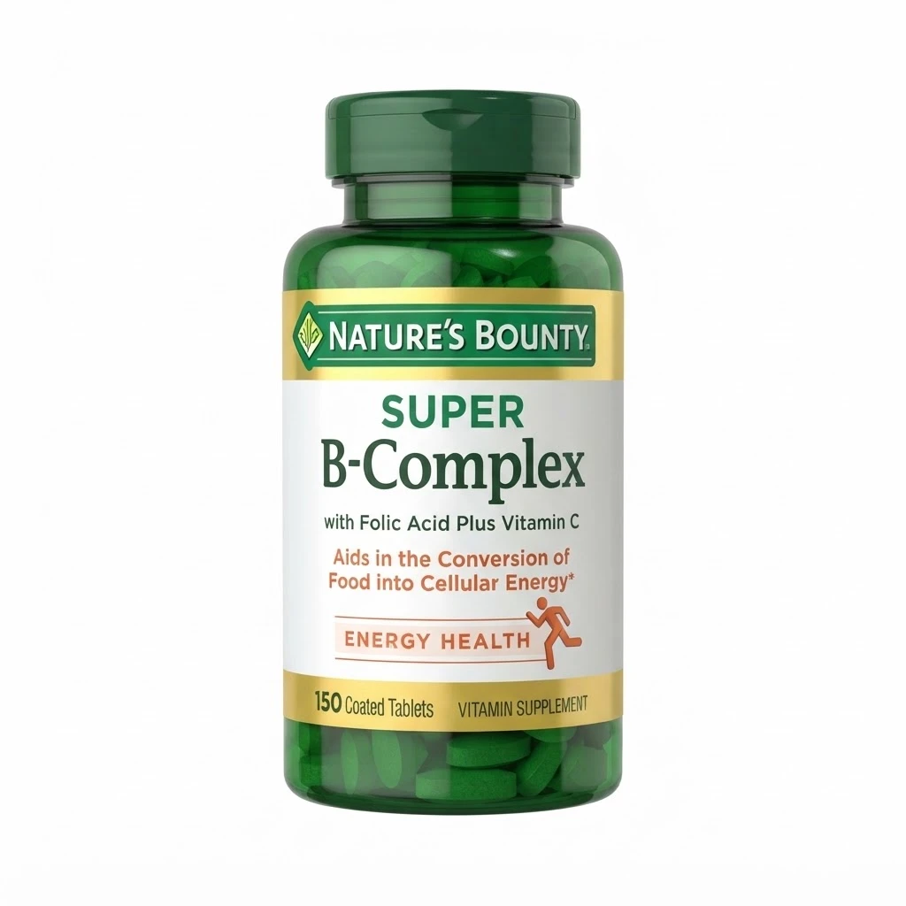 Nature’s Bounty Super B-Complex with Folic Acid Plus Vitamin-C – 150 Tablets