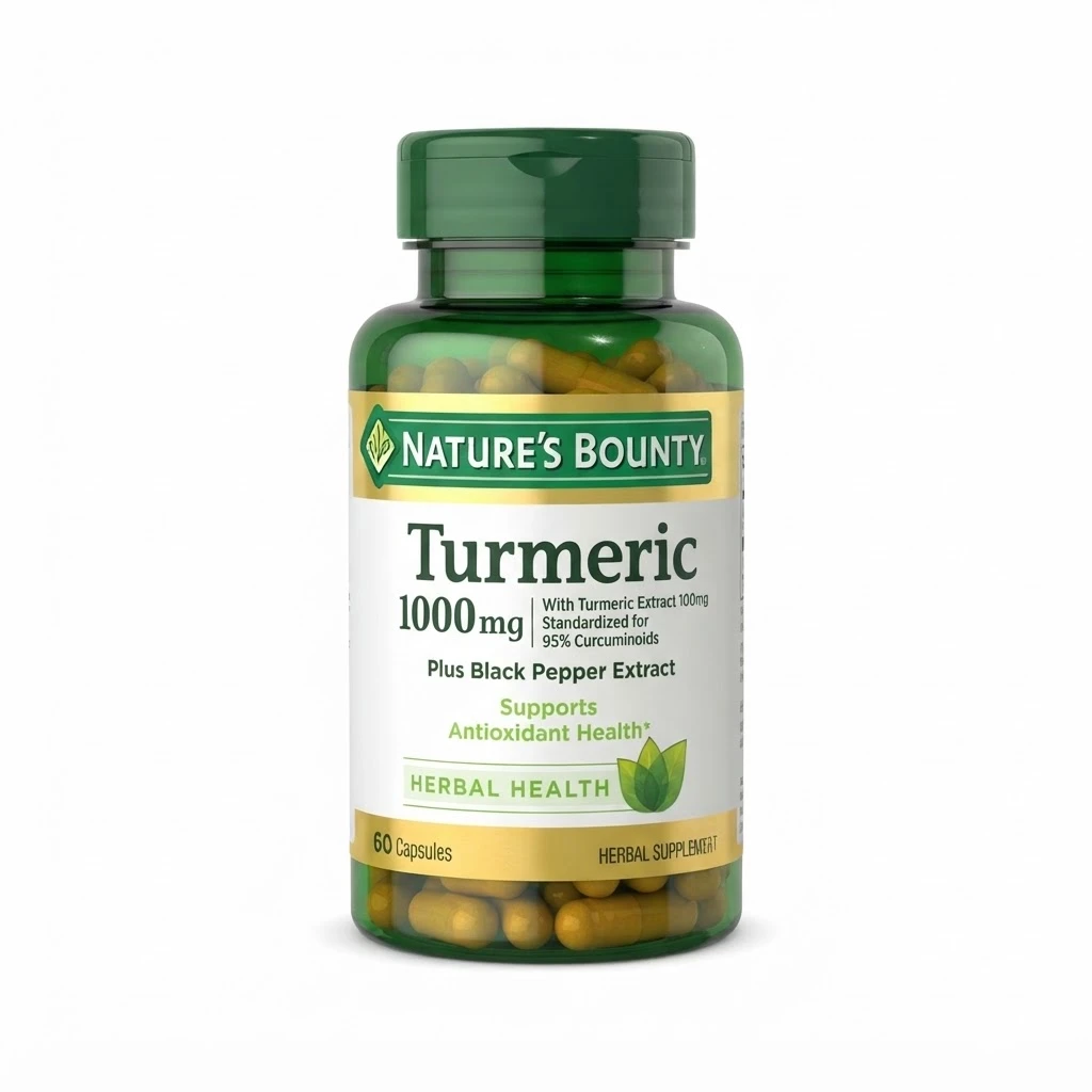 Nature’s Bounty Turmeric 1000mg Plus Black Pepper Extract – 60 Capsules