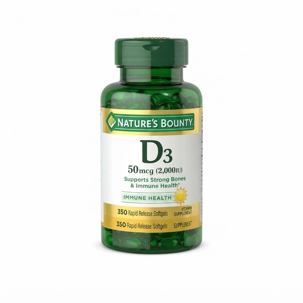 Nature’s Bounty Vitamin D3 50mcg 2000 IU – 350 Softgels