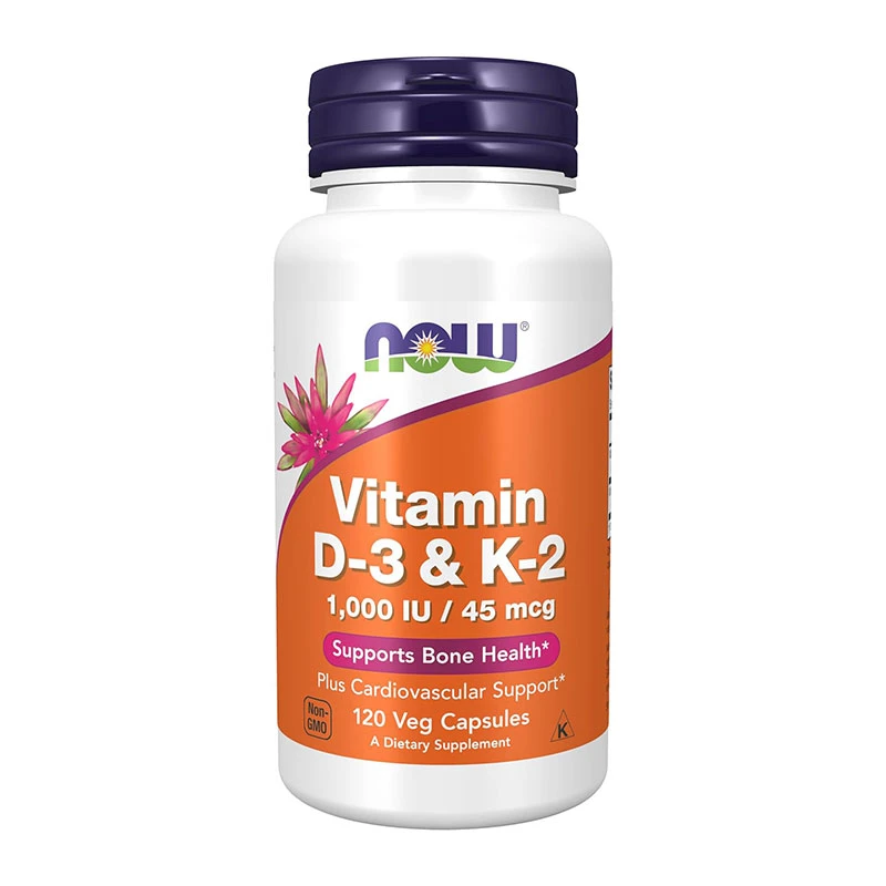 NOW Foods Vitamin D3 & K2 1000 iu45 mcg – 120 Capsules