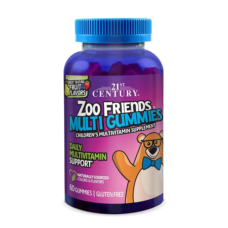 21st Century Zoo Friends Multi Gummies, Fruit 60 Count