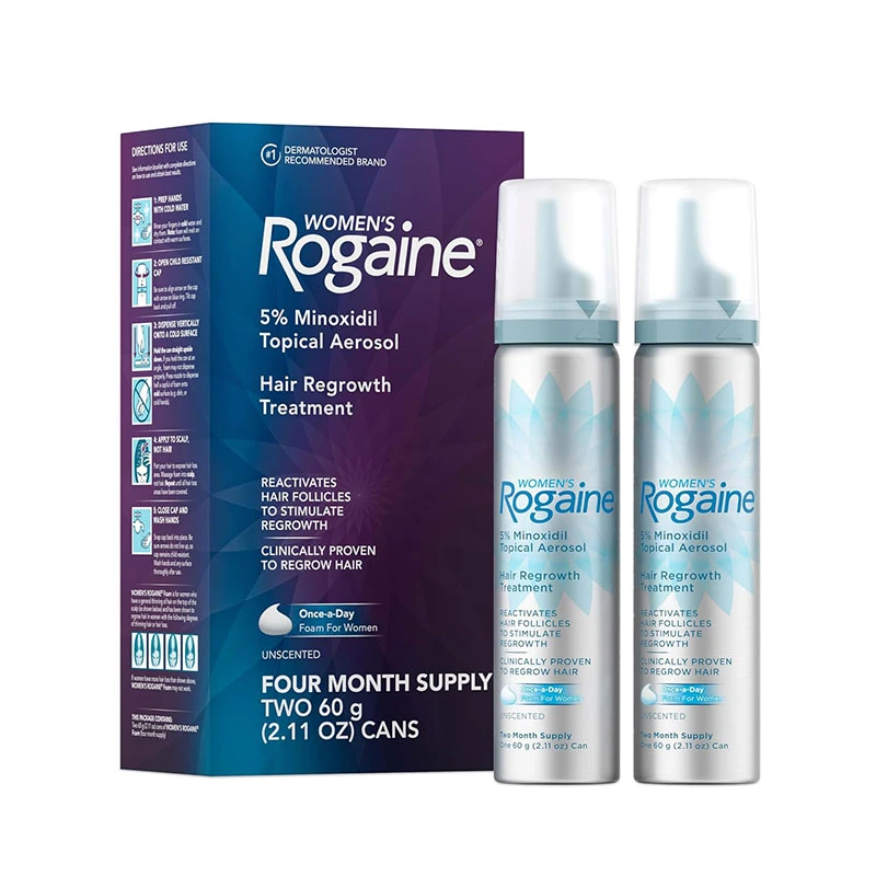 Rogaine Women’s 5% Minoxidil Topical Aerosol Hair Regrowth Treatment 60g Two Cans