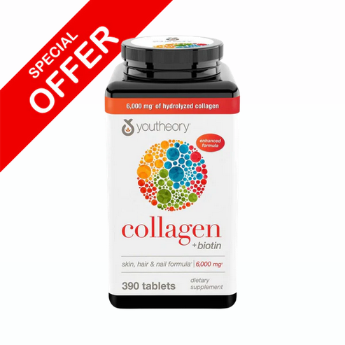 Youtheory Collagen 1, 2 and 3 + Biotin 390 Tablets
