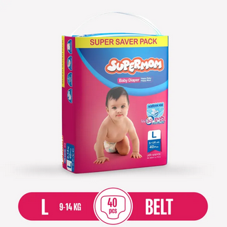 Supermom Baby Diaper - Large - 40 pcs, super saver pack