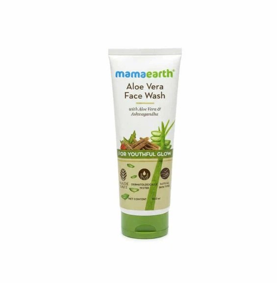 Mamaearth Aloe Vera Face Wash with Aloe Vera & Ashwagandha for a Youthful Glow - 100ml