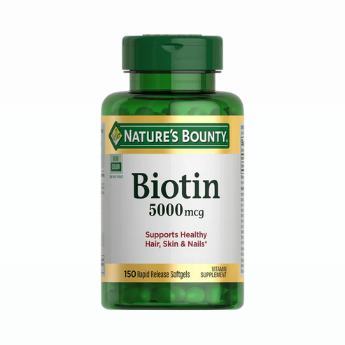 Nature’s Bounty Biotin (5,000 mcg) – 150 Softgels